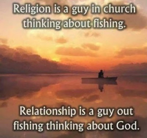 ... thinking about fishing. Relationship is a guy out fishing thinking