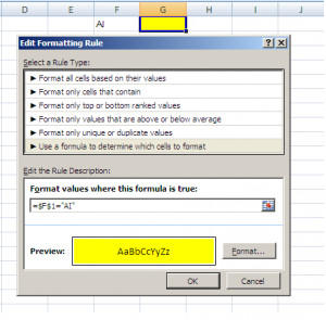 String in a conditional formatting formula in vba