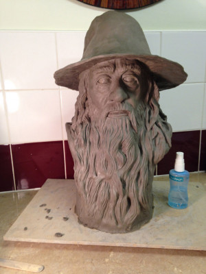 Gandalf Quotes A Wizard Is Never Late Clay sculpture of gandalf the