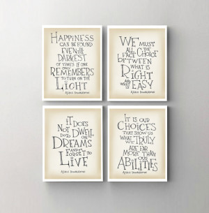 Albus Dumbledore quote print set of 4 -Harry Potter art print ...