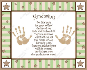 Create a cherished keepsake of your baby's handprint. This print can ...