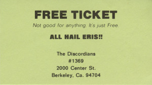 Discordian Operation Mindfuck on a business card. Courtesy of the ...