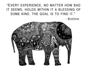 Buddha Quote with Henna Elephant Art Print