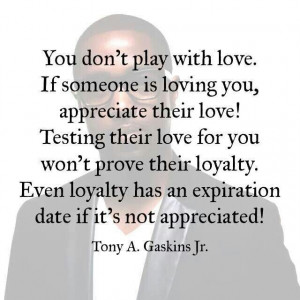 Don't play with love .