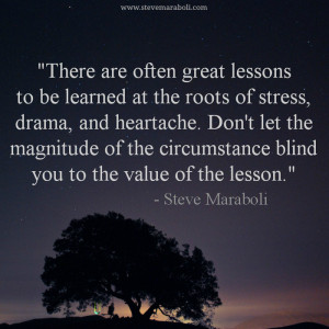 There are often great lessons to be learned at the roots of stress ...