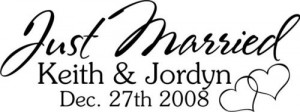 Just-Married-Customized-Name-Vinyl-Sticker-Decal-wall-QUOTE-Decor-Car ...