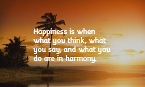... , what you say, and what you do are in harmony. – Mahatma Gandhi