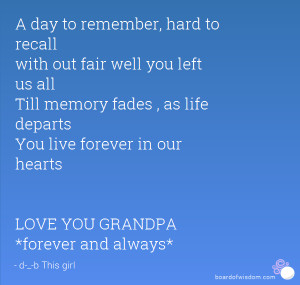 day to remember, hard to recall with out fair well you left us all ...