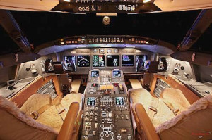 The spacious cockpit includes a sophisticated “Collins ProLine IV ...