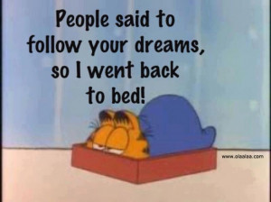 People Said to Follow Your Dreams,So I Went back to Bed! ~ Funny Quote