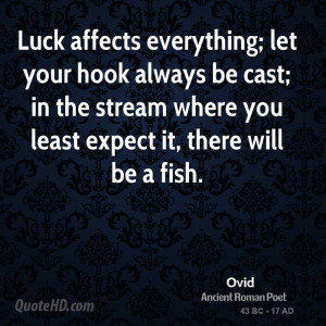 Luck affects everything; let your hook always be cast; in the stream ...