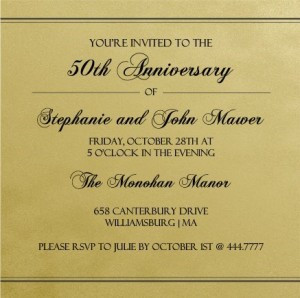 50th Wedding Anniversary Party Invitation