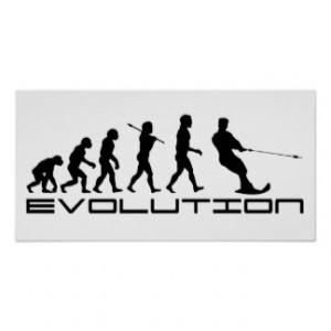 Waterskiing / Water Skiing / Skier Evolution Poster