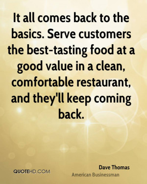 Dave Thomas Food Quotes