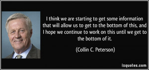 More Collin C. Peterson Quotes
