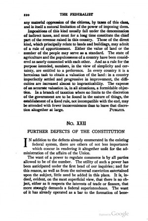The Federalist Papers No. 22, Page 1
