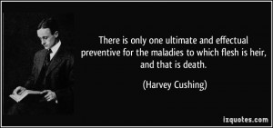 ... maladies to which flesh is heir, and that is death. - Harvey Cushing