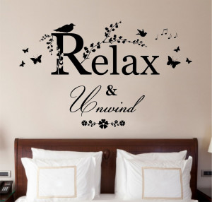 Relax-Unwind-Quote-Vinyl-Wall-Art-Sticker-Decal-Mural-Bedroom-Bathroom ...