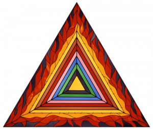 Logo from the Holocaust Project © Judy Chicago 1992. Stained glass ...