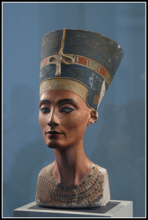 Egypt: A 3300-year-old painted limestone bust of Nefertiti, the Great ...