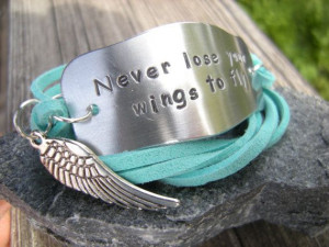 Motivational Quote wrap bracelet, Stamped inspirational bracelet with ...
