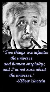 Two Things are infinite The Universe and Human stupidity