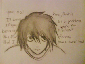 Lawliet Sketch and quote by Kuro-chi-mori