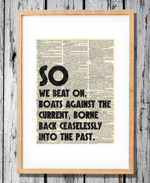Great Gatsby Quote - Art Print on Vintage Antique Dictionary Paper - F ...
