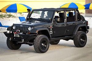 Blue Jeep Wrangler Black Rims