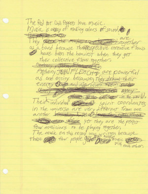 Red Hot Chili Peppers - John Frusciante Handwritten “Band Statement ...
