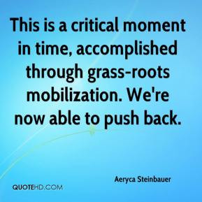 Aeryca Steinbauer - This is a critical moment in time, accomplished ...