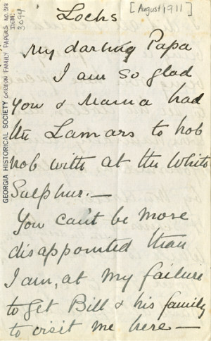 Juliette Gordon Low to William Washington Gordon, August 1911, page 1 ...