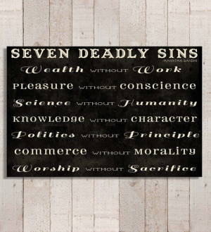 Seven Deadly Sins - Canvas Gallery Wrap - Modern Home decor - Seven ...