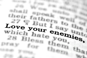 New Testament Scripture Quote Love Your Enemies Print by Lane Erickson
