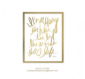 It's All Messy Quote, Art Printable with Gold Script, 8x10 Wall Art ...