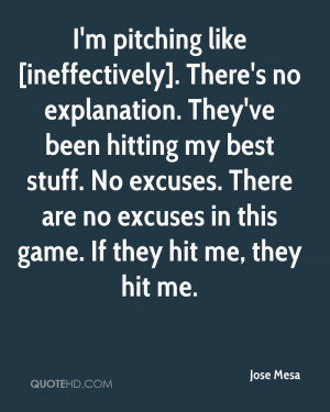 ... There Are No Excuses In This Game. If They Hit Me, They Hit Me. - Jose