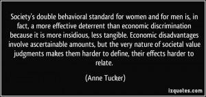 Society's double behavioral standard for women and for men is, in fact ...