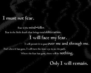 ... display this tattoo. The Bene Gesserit Litany Against Fear - Dune