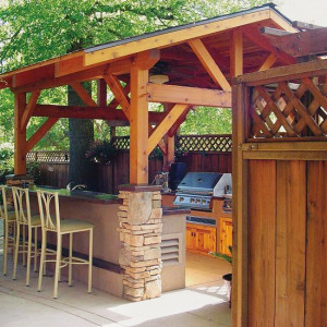 Outdoor Kitchen Designs with Roofs