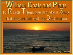 Without Goals And Plans To Reach Them, You Are Like A Ship That Has ...
