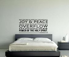 ... Vinyl Sticker Decal Mural Decor Art Romans Bible Quote Joy Peace #1080
