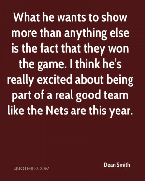 ... about being part of a real good team like the Nets are this year