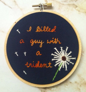 Anchorman Movie Quote Funny Vintage Dandelion Embroidered Wall Hanging ...