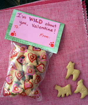 Healthy Valentine Treats for kids, animal cracker valentine