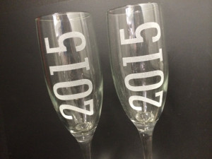 New Years Eve Champagne Glasses, 2015, Champagne Flutes, New Years ...