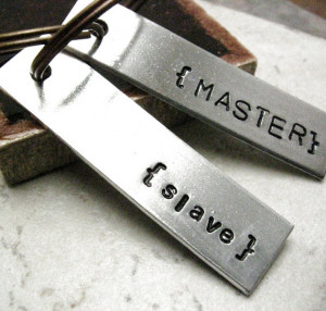 Master and Slave, set of 2 Aluminum Bar Key Chains, plz read listing ...