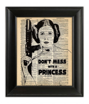 PRINCESS LEIA Vintage Star Wars Jedi Quote Wall Art Print Poster ...