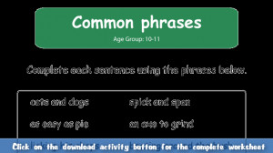 Common Phrases Worksheet