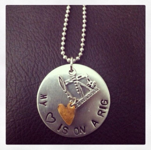 Oil Rig Hand Stamped necklace by noomisnest on Etsy, $25.00: Rigs Swag ...