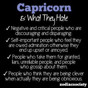 What Capricorn Hates